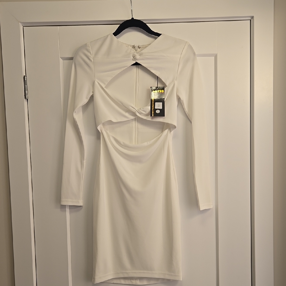 Elegant White Cut-Out Dress